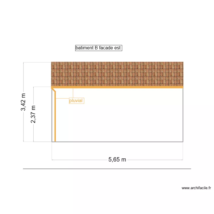 batiment B facade est. Plan de 1 pièce et 14 m² batiment B facade est. Plan de 1 pièce et 14 m²