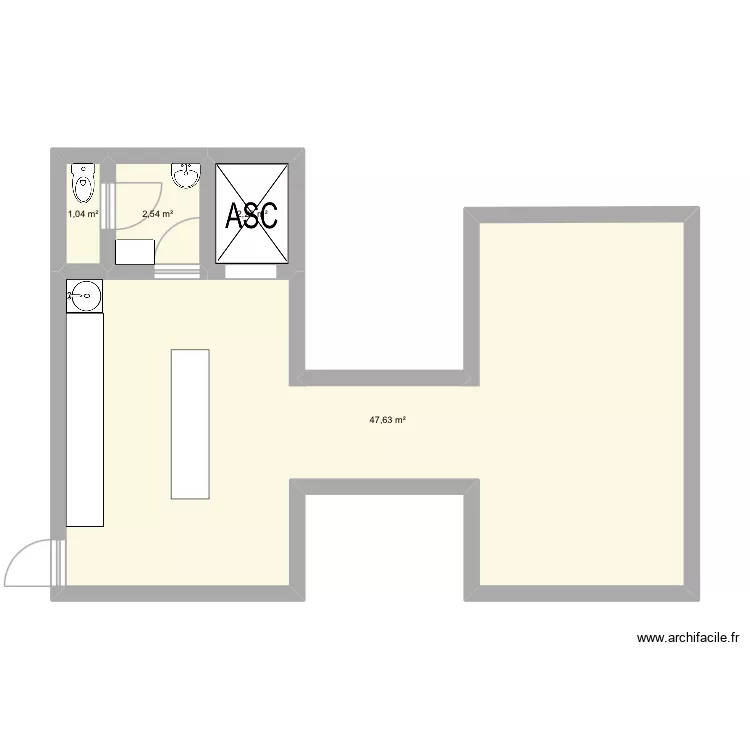 Étage. Plan de 4 et 53 m² Étage. Plan de 4 et 53 m²