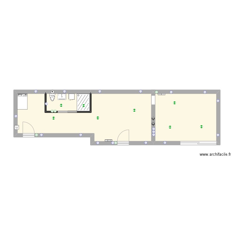 Maison03. Plan de 3 pièces et 41 m2