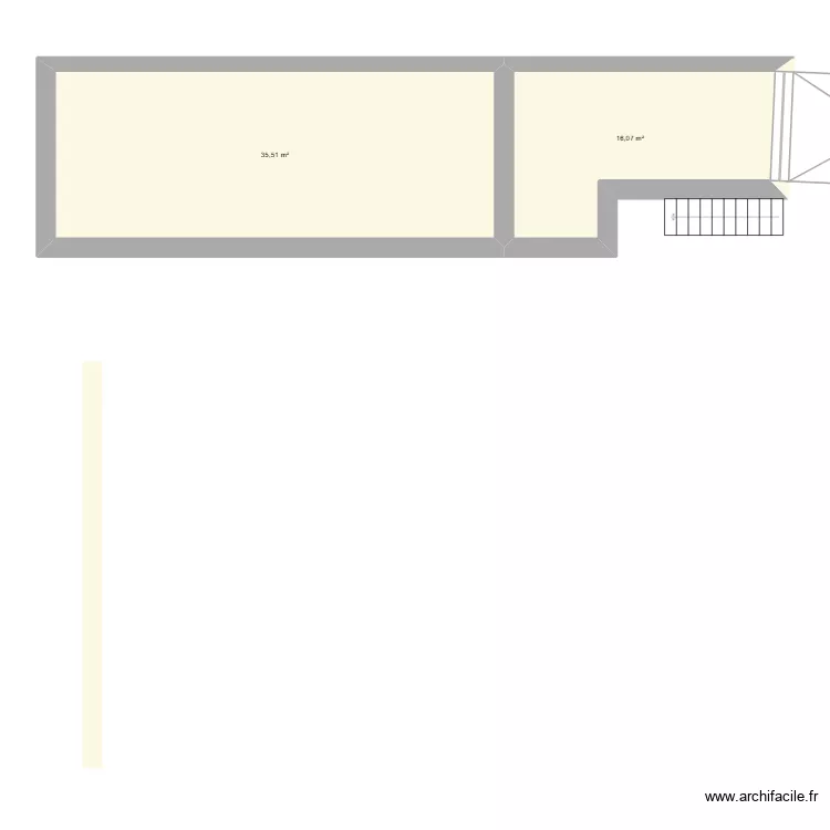 Grange-rez. Plan de 2  et 52 m²