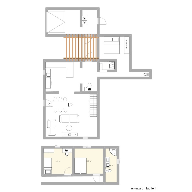 evol. Plan de 3 pièces et 25 m2