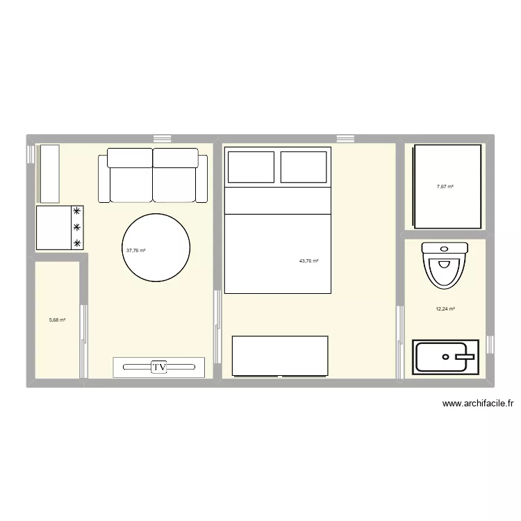 HHH. Plan de 5  et 107 m²