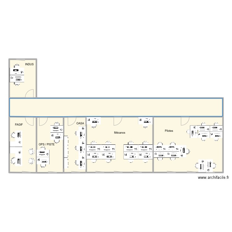 Bureaux SAG_12 PIL_LUE. Plan de 7 pièces et 197 m2