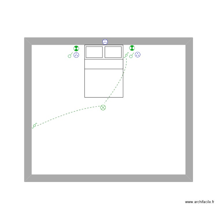 Tête lit Aurélien C.. Plan de 1 pièce et 26 m2