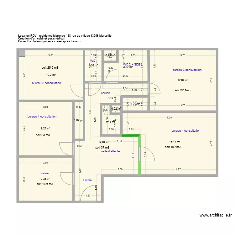 Cabinet Le Village version urbanisme. Plan de 