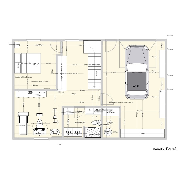 Plan sou-sol 5. Plan de 5 pièces et 79 m2