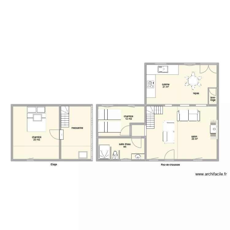 87G5038. Plan de 8  et 89 m²