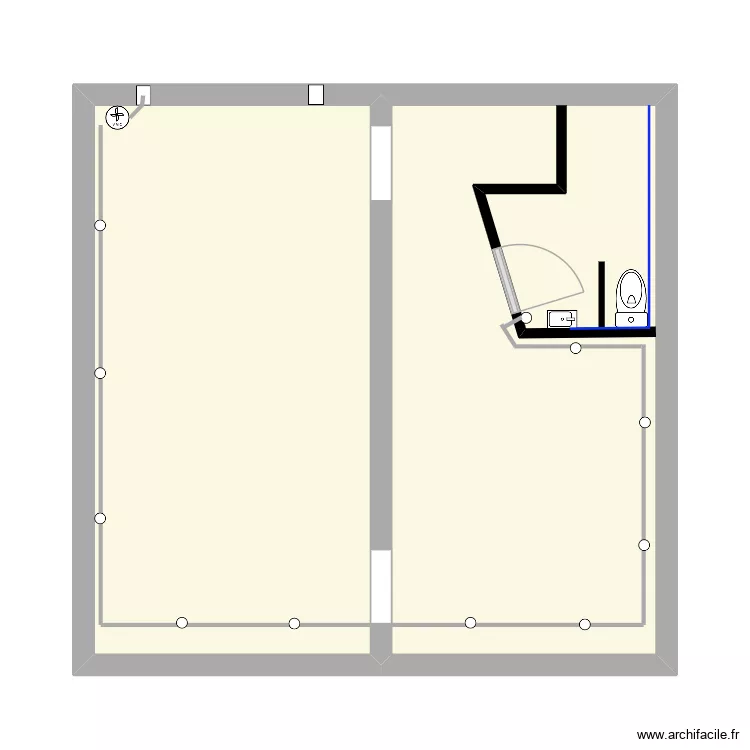 Vmc local Kmode. Plan de 2  et 43 m²