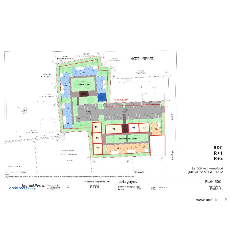 GRONDIN RECAL BORNAGE. Plan de 7 pièces et 756 m2