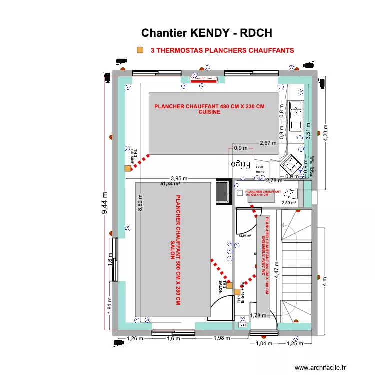 RDCH DRAVEIL 26 09 25 - PLANCHERS CHAUFFANTS. Plan de RDCH DRAVEIL 26 09 25 - PLANCHERS CHAUFFANTS. Plan de