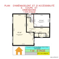 plan de coupe et dimension 1 er étage