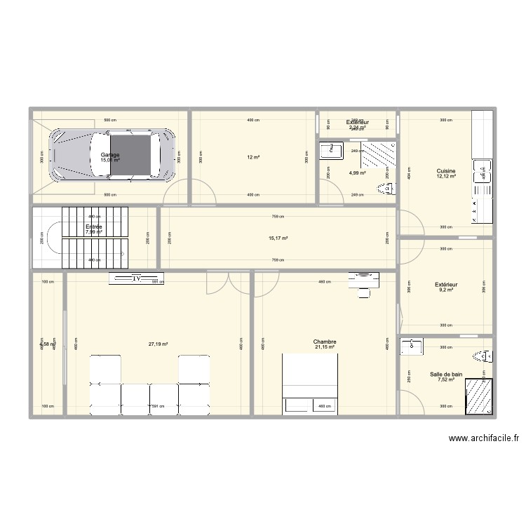 Sarr. Plan de 12 pièces et 139 m2