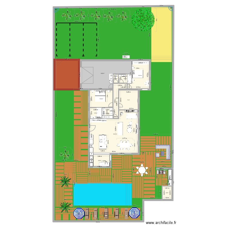 MAISON ALEXANDRE APRES TRAVAUX. Plan de 13 pièces et 869 m2