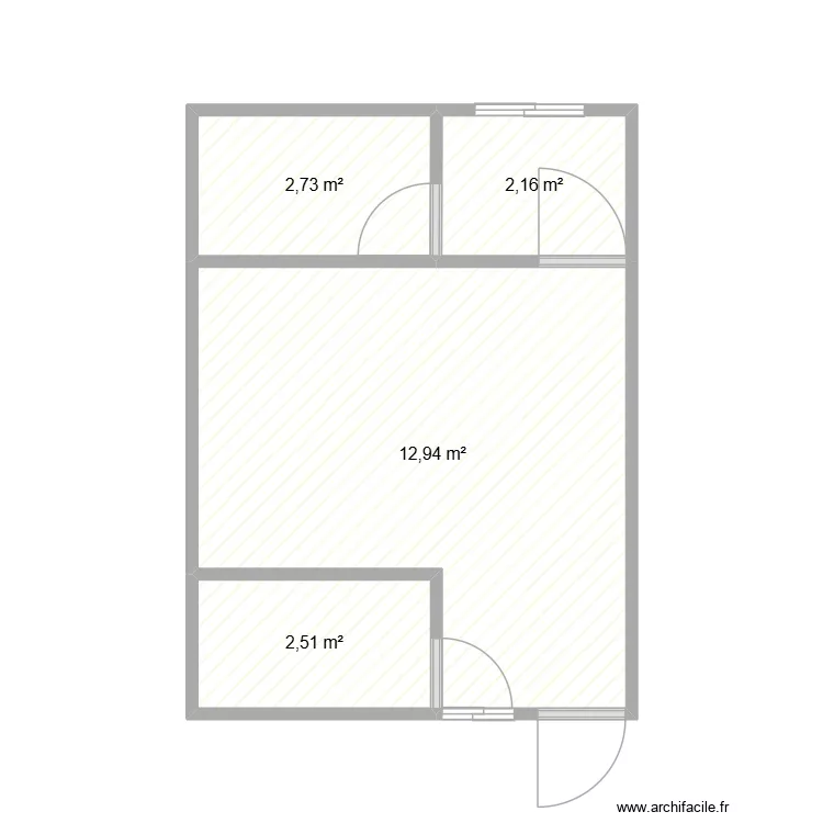 Mon studio. Plan de 4  et 20 m²