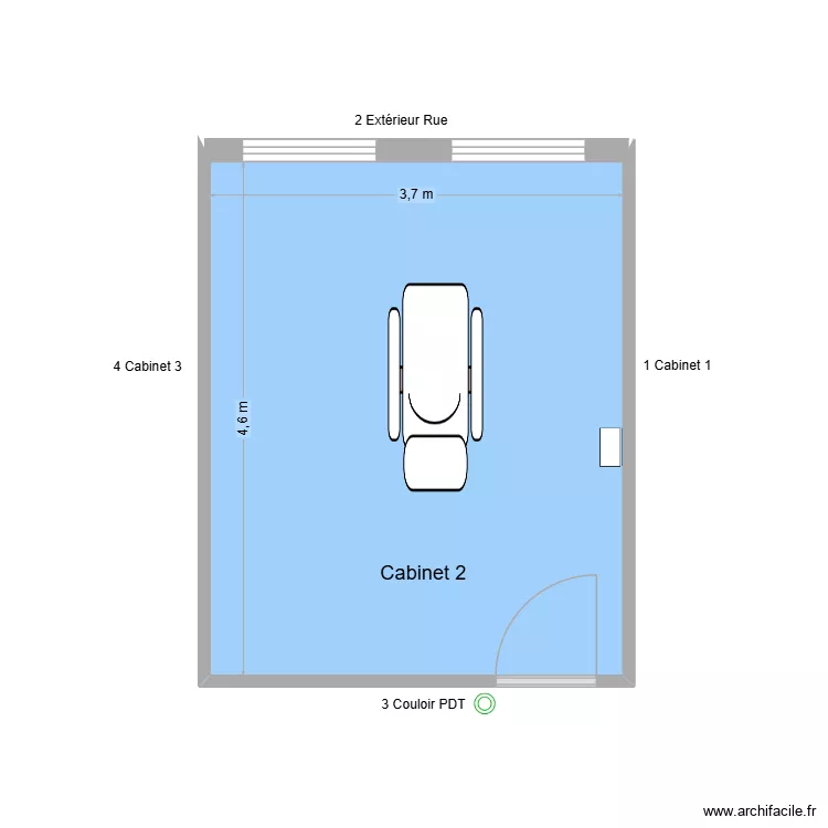 31724 Cabinet 2. Plan de 1  et 17 m²