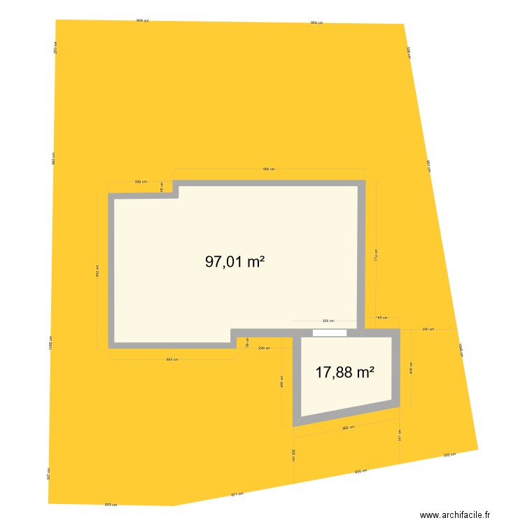 Piron 2 extension chateaugiron. Plan de 2 pièces et 115 m2