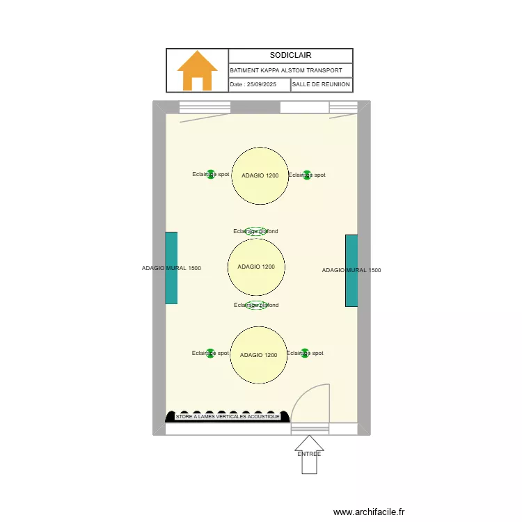 ALSTOM TRANSPORT BATIMENT KAPPA SALLE DE REUNION. Plan de ALSTOM TRANSPORT BATIMENT KAPPA SALLE DE REUNION. Plan de