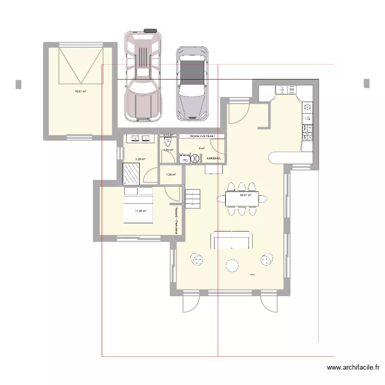 Presle 02 - RDC. Plan de 8 pièces et 97 m²