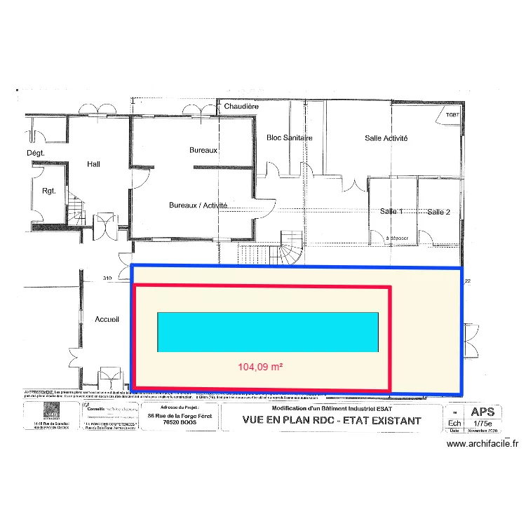 ESAT BOOS ZONE STOKAGE. Plan de 2  et 269 m²