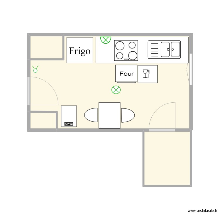 cuisine francis. Plan de 4 pièces et 20 m2
