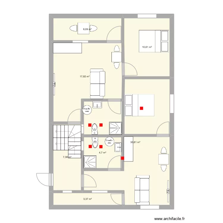 Lots 4 et 5. Plan de 7  et 81 m²
