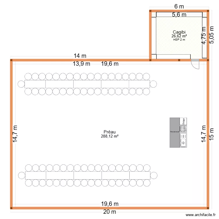 Projet assiociatif Madagascar. Plan de 2 pièces et 315 m²