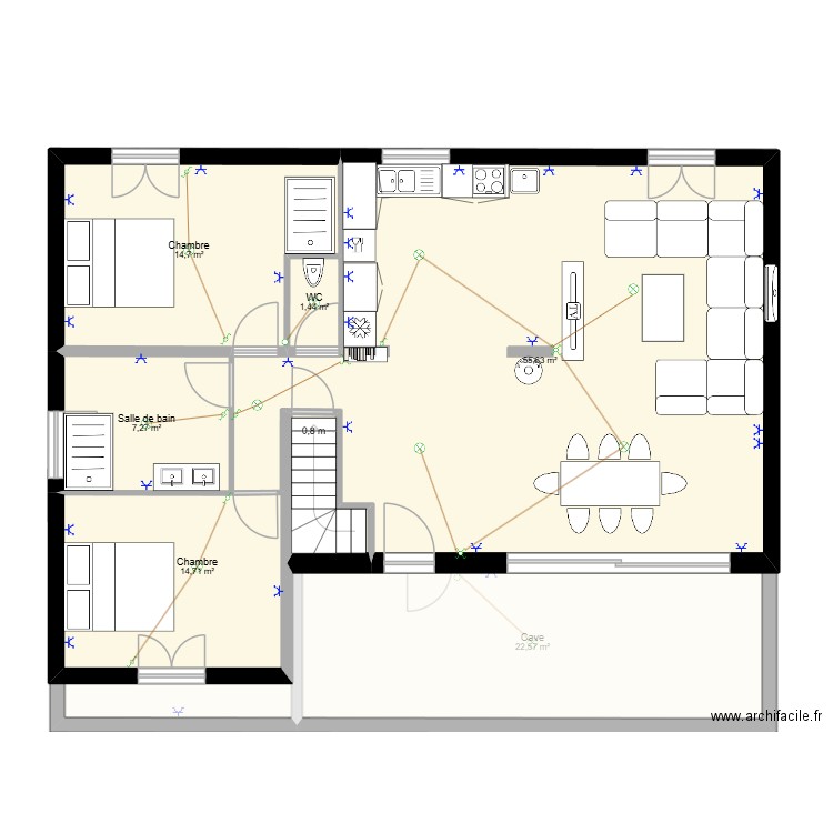 Maison à renover ELEC. Plan de 10 pièces et 213 m2