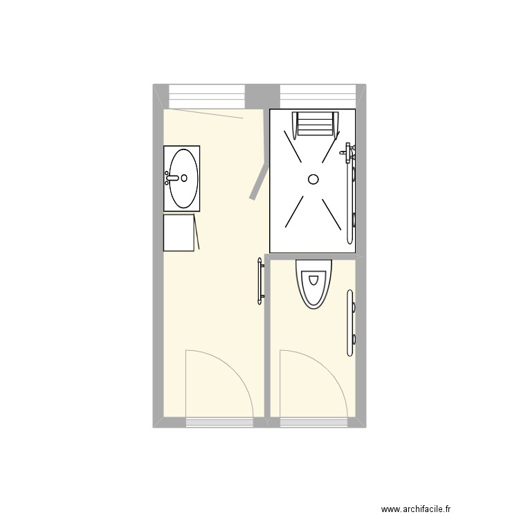 COLSON SDB projet. Plan de 2 pièces et 6 m2