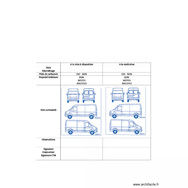 mini bus 2. Plan de mini bus 2. Plan de