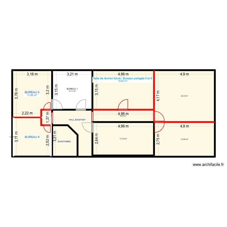 bureaux futurs. Plan de 0 pièce et 0 m2