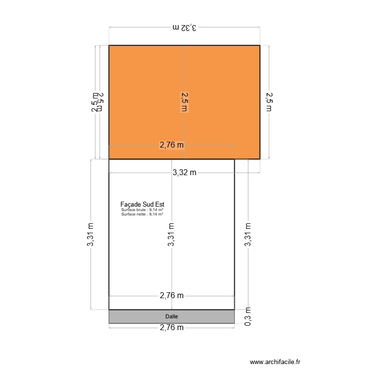 PROJET FACADE SUD EST EXTENSION CAME. Plan de 