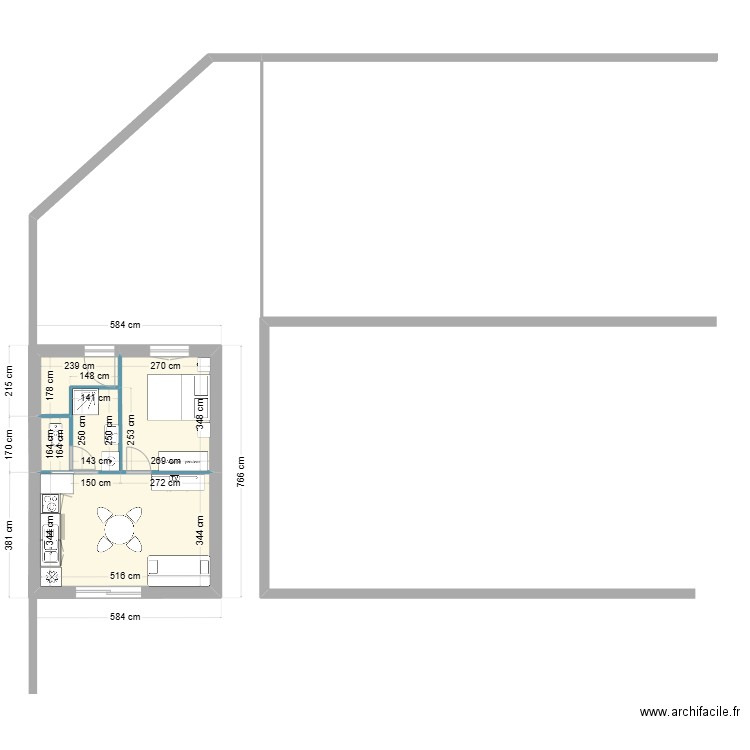 Plans studios Loubières. Plan de 22 pièces et 126 m2