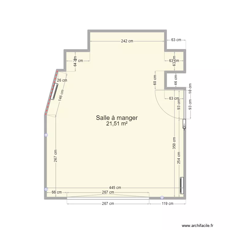 Salle &agrave; manger 401 Massy. Plan de 