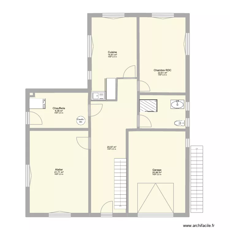 desperet 3 niveaux modifi&eacute;1-1. Plan de 14  et 330 m²