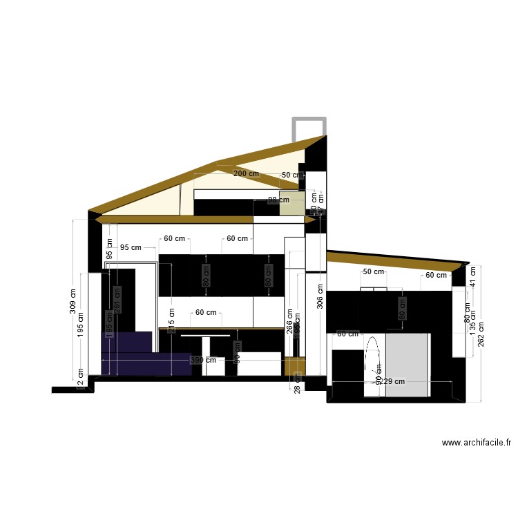 Coupe BB'. Plan de 0 pièce et 0 m2
