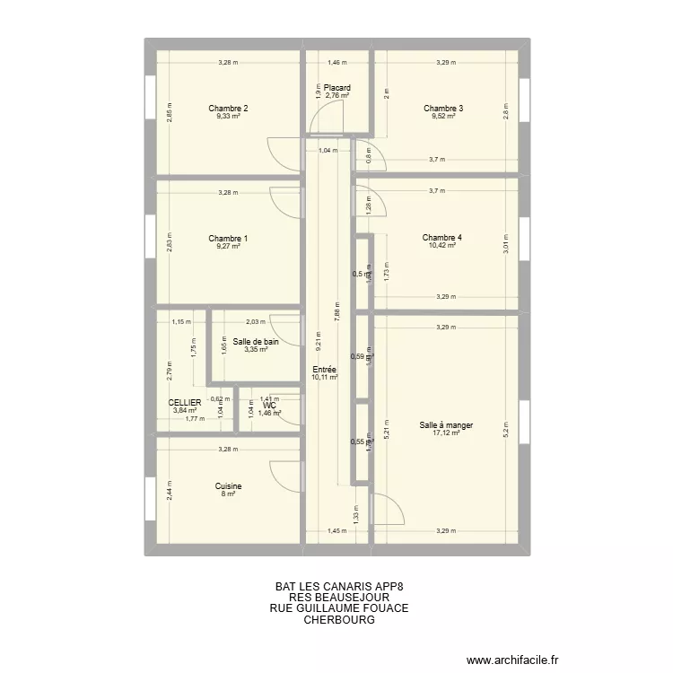 BAT LES CANARIS APP8. Plan de 