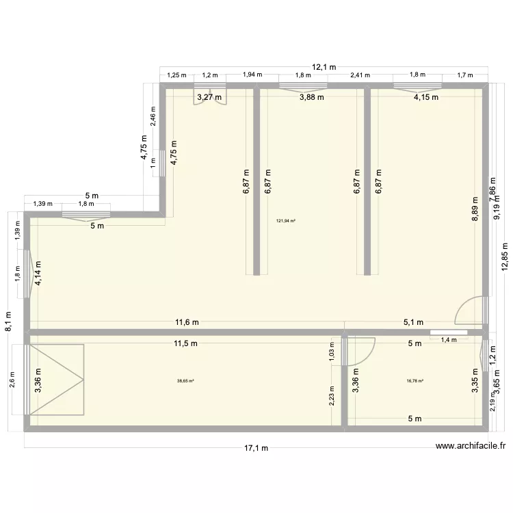 CHALET FAURE. Plan de 3  et 177 m²