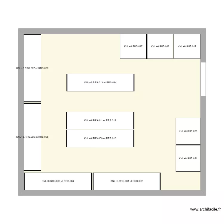 Salle textile. Plan de 1 pièce et 64 m²