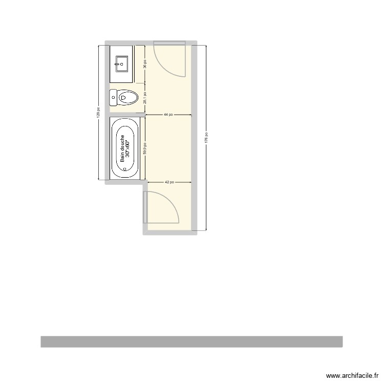 SDB - Cartier 2. Plan de 0 pièce et 0 m2