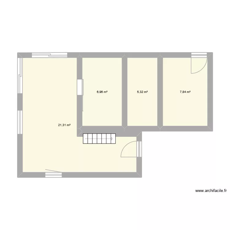 dom. Plan de 4  et 41 m²