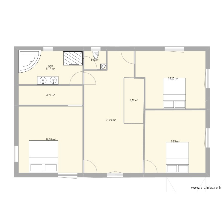 18/04. Plan de 12 pièces et 167 m2