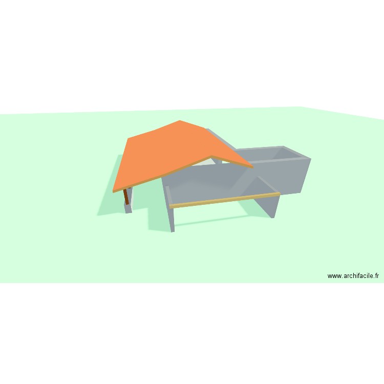 terasses. Plan de 1 pièce et 98 m2