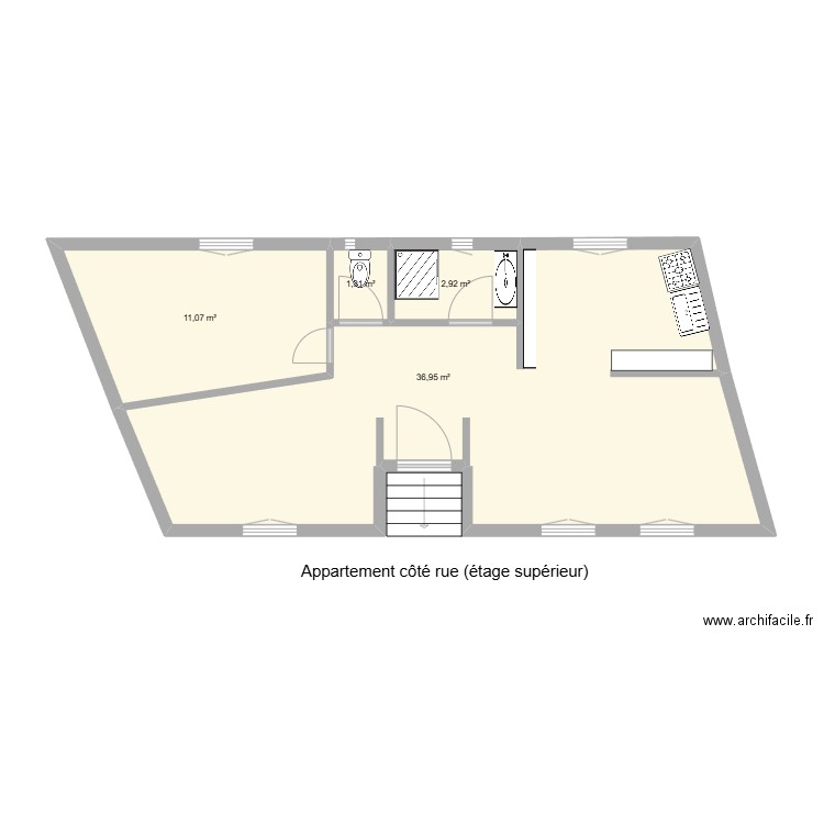 r 2. Plan de 4 pièces et 52 m2