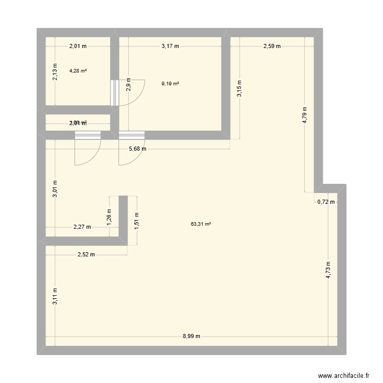 MEGEVE RDC. Plan de 4 pièces et 78 m2