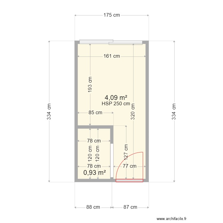 Thoma SDB/WC apres . Plan de 2 pièces et 5 m2