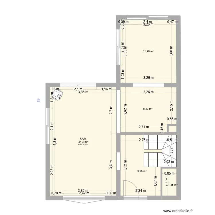 santes 140926. Plan de 6 Pièces et 56 m² santes 140926. Plan de 6 Pièces et 56 m²