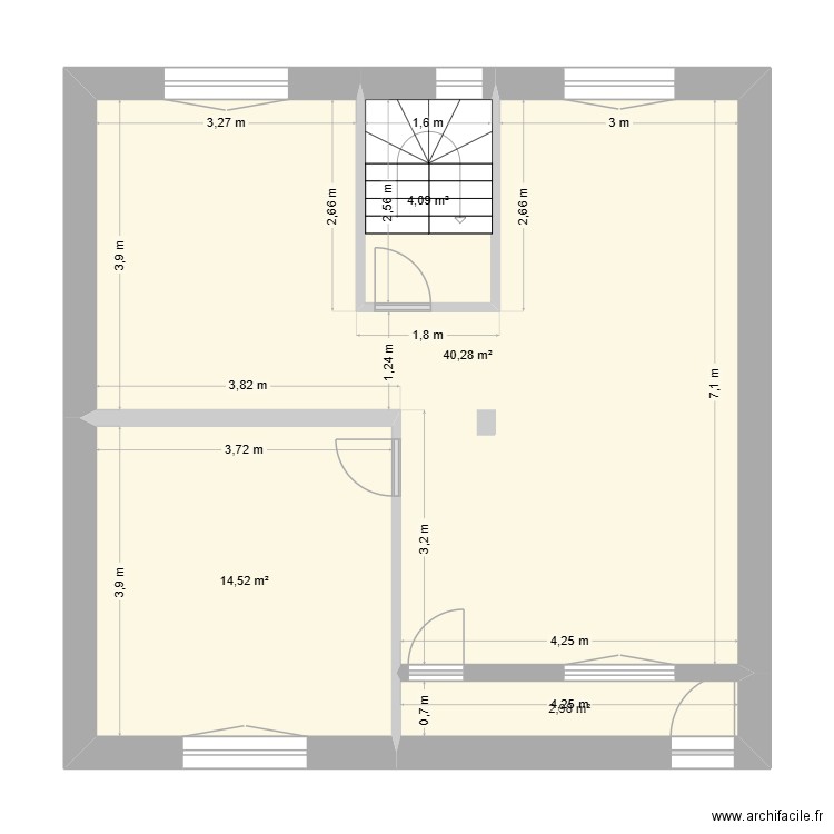 1er étage Projet 2. Plan de 4 pièces et 62 m2
