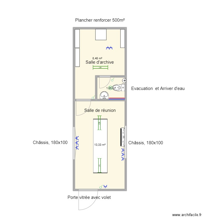 Plan pour DEBERGHES Fils S.A. Plan de 3 pièces et 24 m2