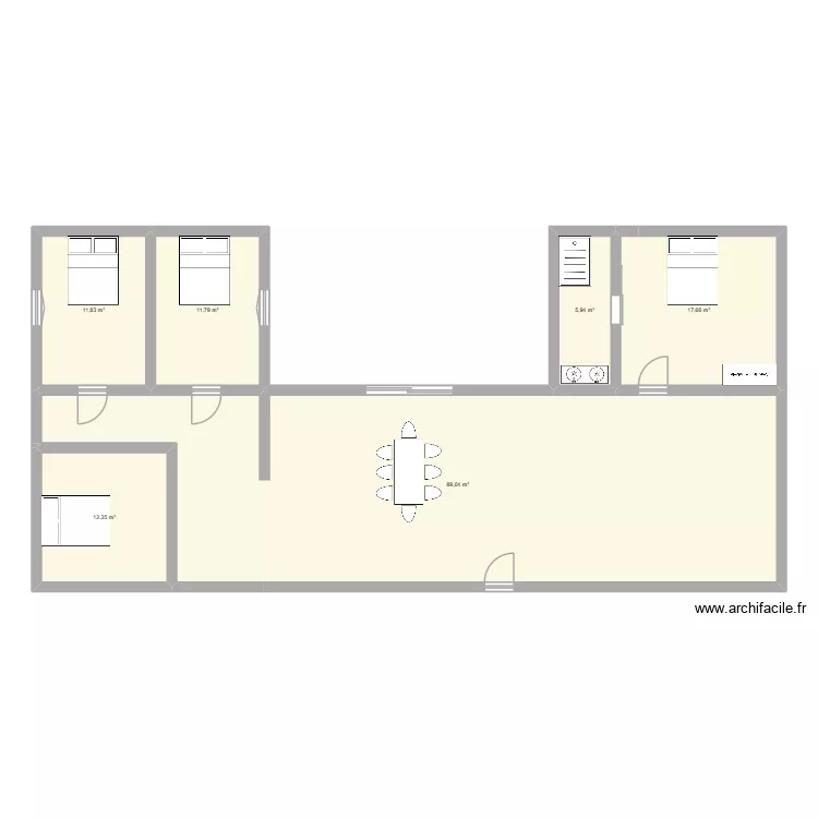emma. Plan de 6 pièces et 149 m²