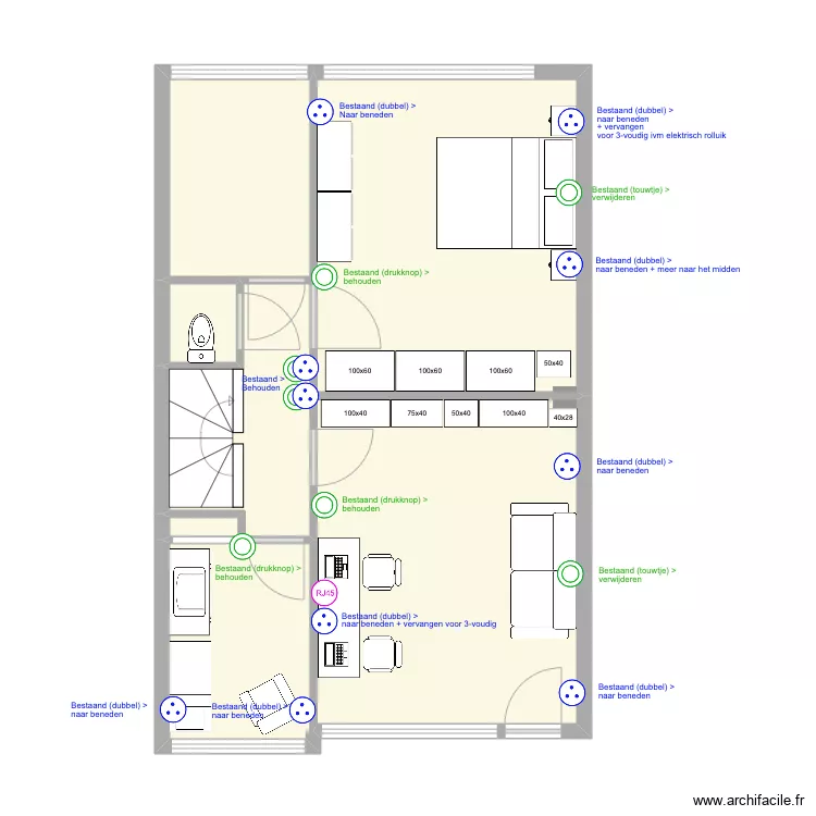 Eerste verdieping. Plan de 